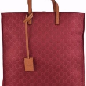Authentic Gucci Nylon Tonal GG Guccissima Tote Purse